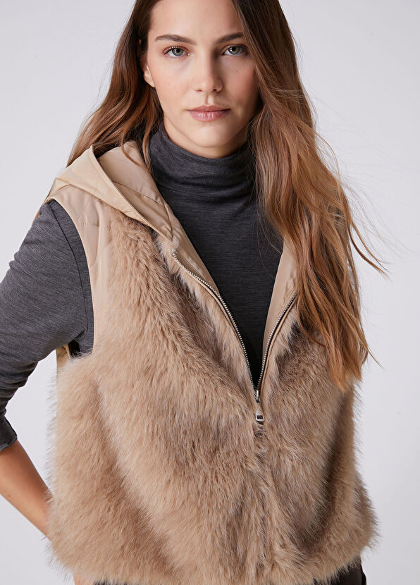 Beymen Club Beige Hooded Puffer Vest - 2
