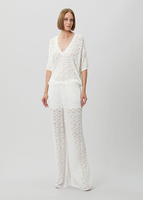 Join Us White Knit Blouse - 2