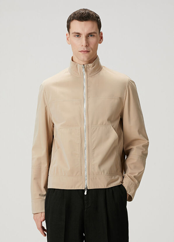 Brunello Cucinelli Beyaz Çift Taraflı Deri Mont - 2