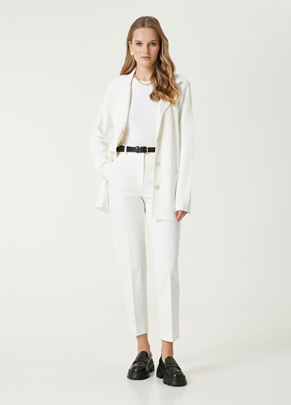 Beymen Club Off White Textured Knit Jacket - 3
