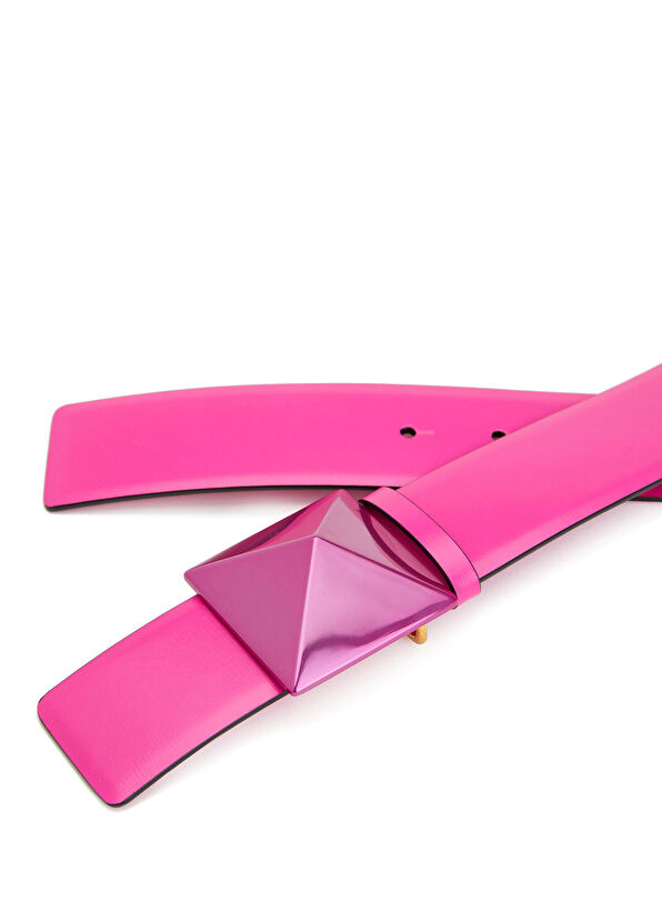 Valentino Garavani One Stud Pembe Kadın Deri Kemer - 2
