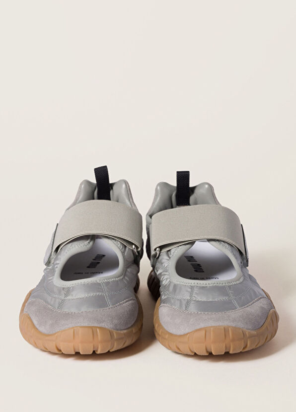 Tyre Gri Teknik Kumaş ve Süet Kadın Babet - Görsel 4