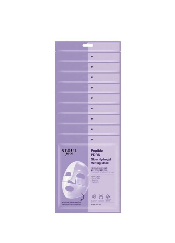 Dermal Seoul Face Peptid PDRN Hidrojel Eriyen Nemlendirici Kore Maskesi 10 x 34 gr  - 1