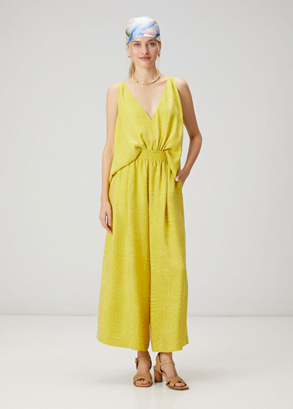 Beymen Club Neon Sarı İpek Görünümlü Jakarlı Pantolon - 1