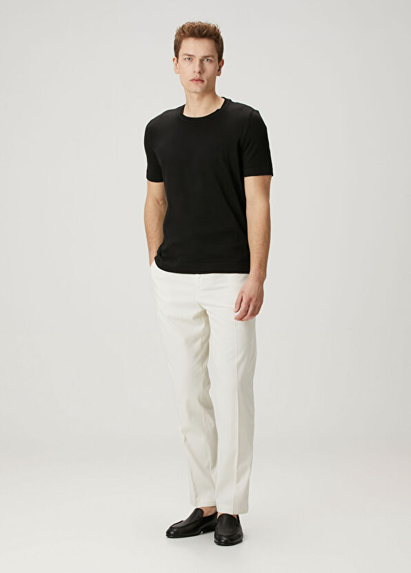 Canali Beyaz Beli Kordonlu Pantolon - 1