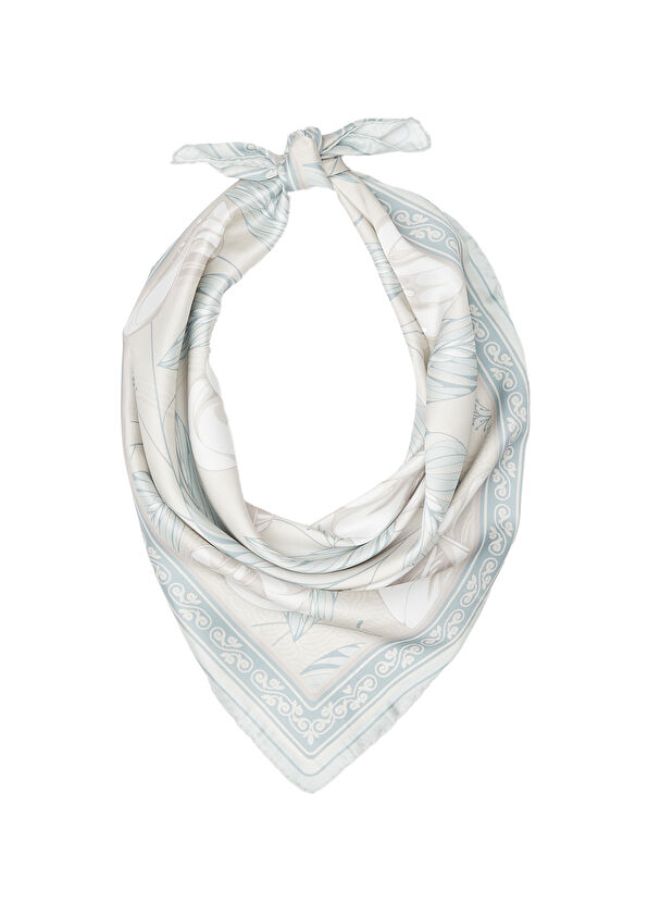 Beymen Club Krem Mavi Desenli Eşarp - 2