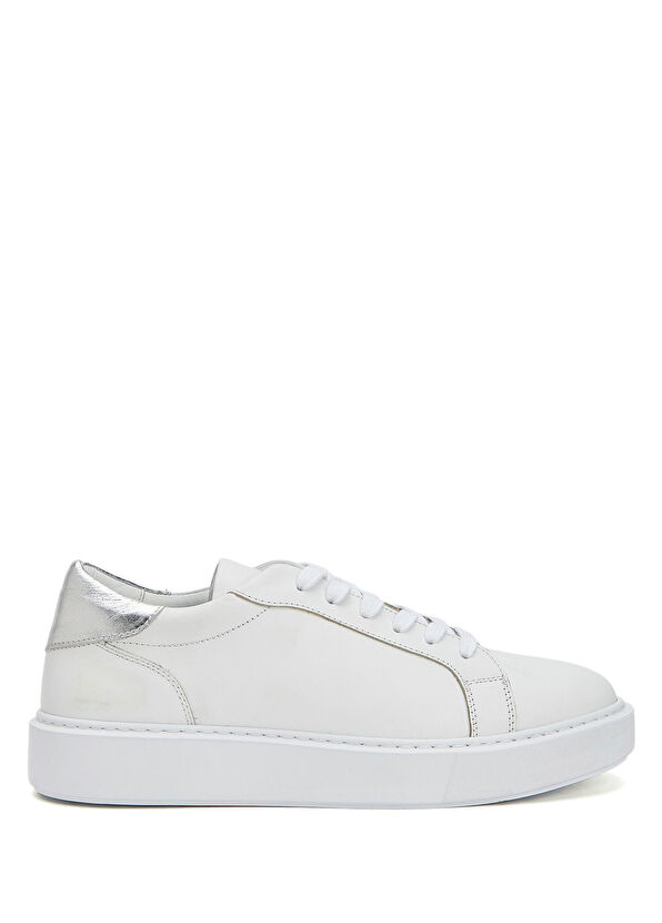 Beymen Club White Silver Women's Leather Sneakers - 1