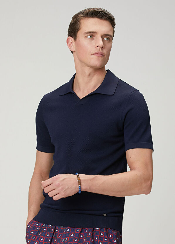 Beymen Club Navy Blue Short Sleeve Sweater - 2