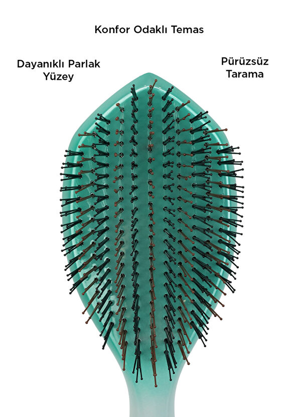 FENDA Profesyonel Aurora Green 4 Pinli Geniş Başlık Yeşil Saç Fırçası - 3