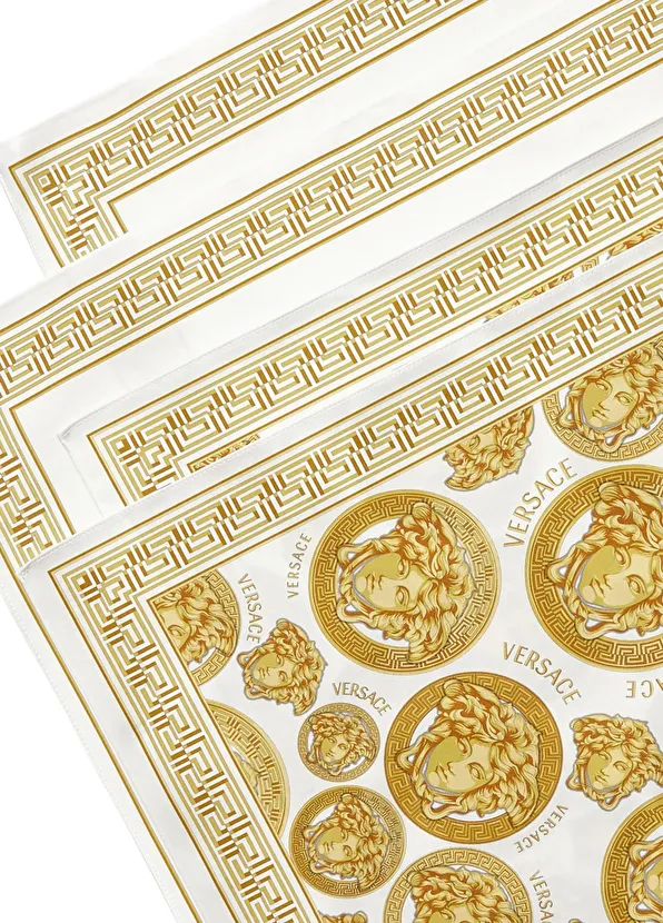 Versace Beyaz Gold Medusa 2li Peçete ve Amerikan Servis Se - 4