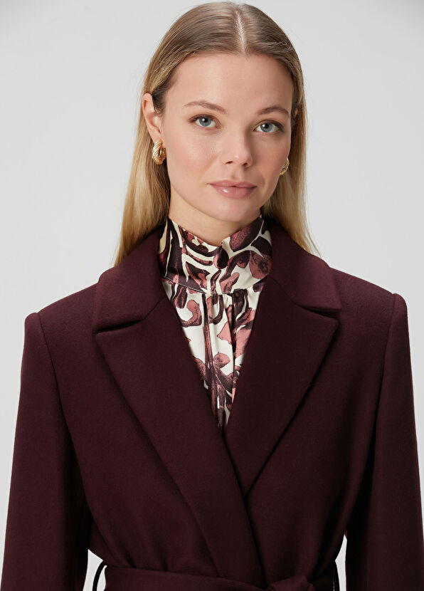 Beymen Collection Mürdüm Yün Palto - 3