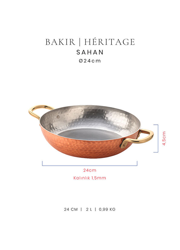 Voeux Héritage Koleksiyonu Bakır Dövmeli Sahan 24 cm - 2