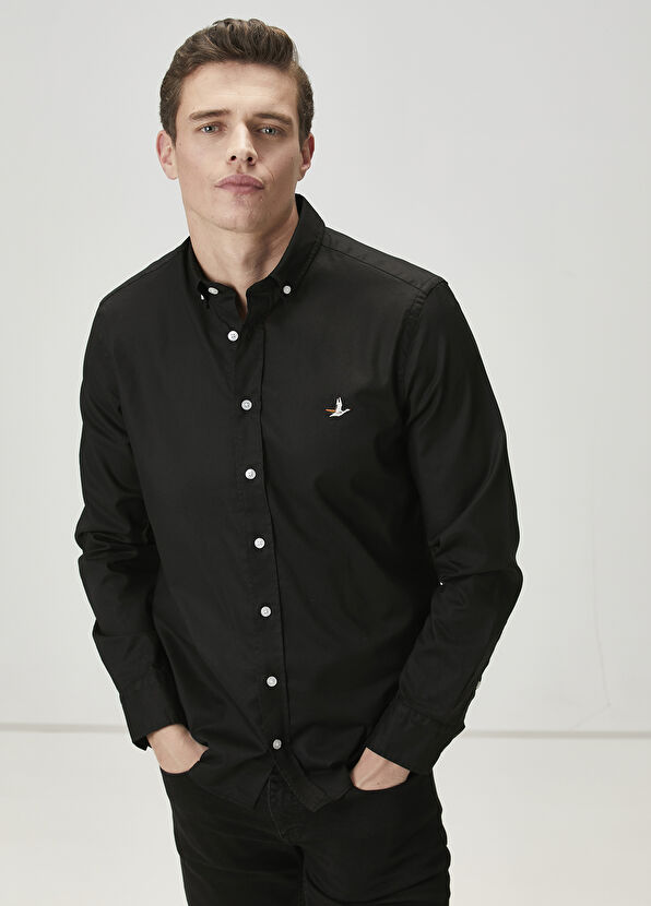 Beymen Club Comfort Fit Siyah Oxford Gömlek - 2