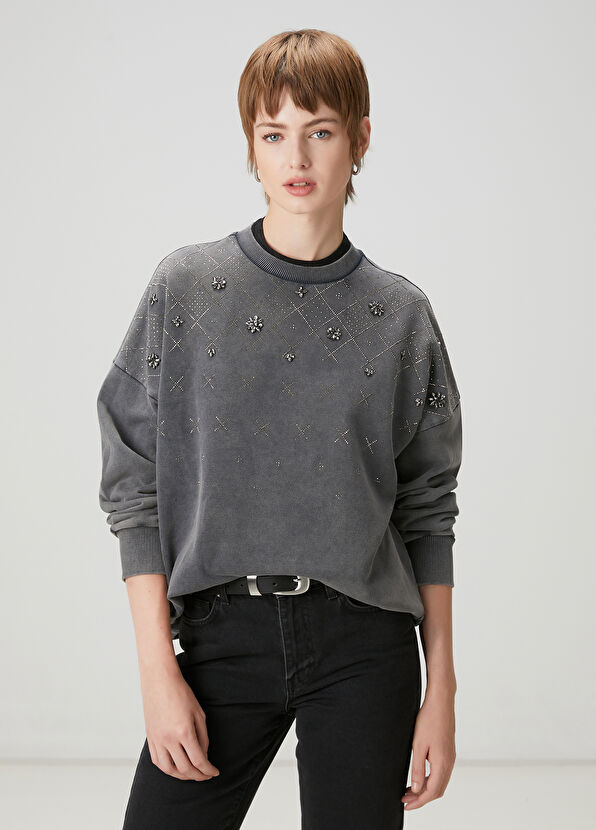 Beymen Club Sweatshirt With Grey Embroidery Detail - 1