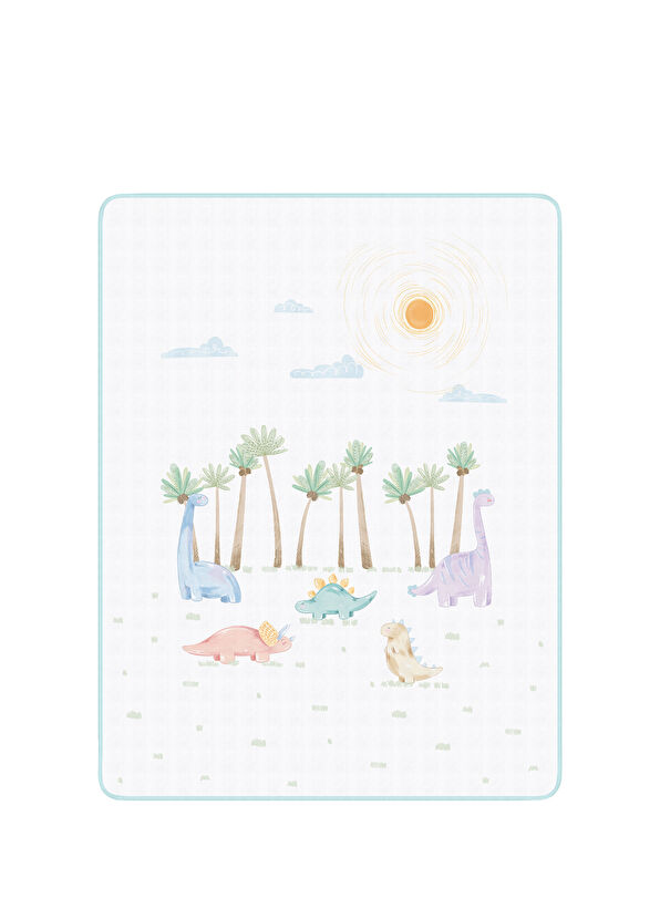 Casadora Baby Dino Organic Cotton Welt Double Sided Unisex Baby Muslin Blanket - 1