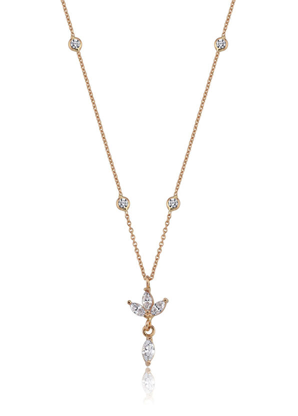 Hamza Yilmaz Jewelry Minimal 14K Gold Women's Necklace with Lotus Motif - 1