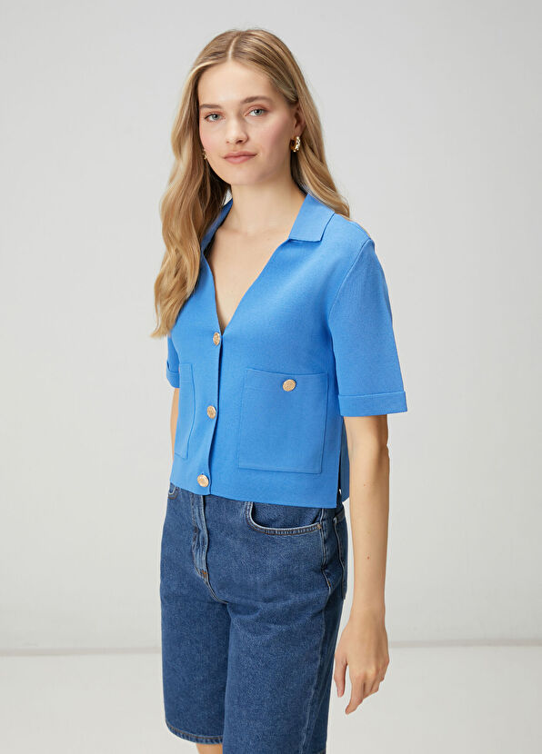 Beymen Club Blue Short Sleeve Sweater - 4