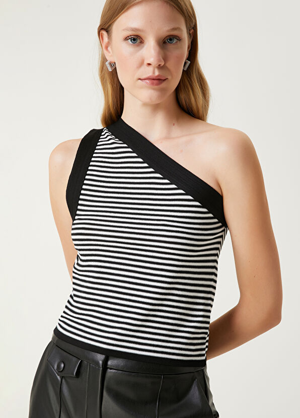 Beymen Club Black White Striped Tank Top - 2
