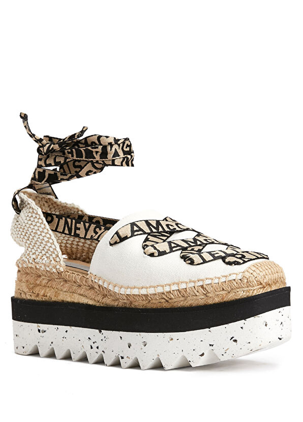 Beyaz Organik Pamuk Kadın Espadril - Görsel 3