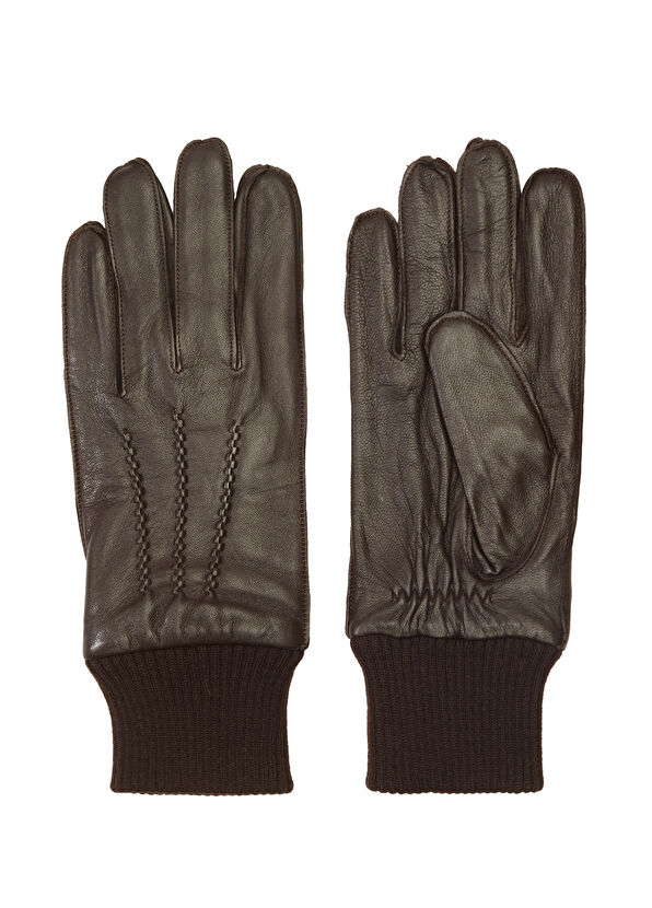 Beymen Club Kahverengi Erkek Deri Eldiven - 1