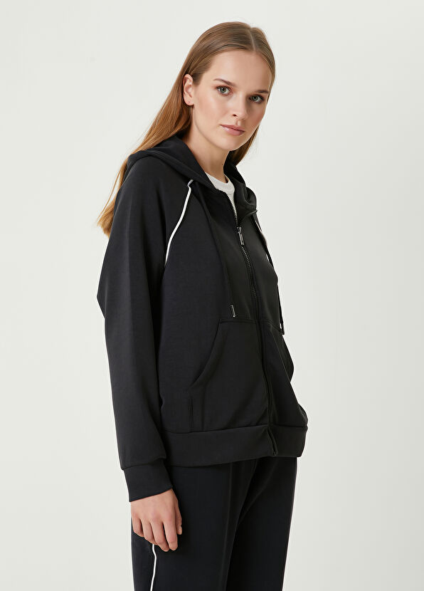 Black Piping Detailed Sweatshirt Beymen Club Black Piping Detailed Sweatshirt - 4
