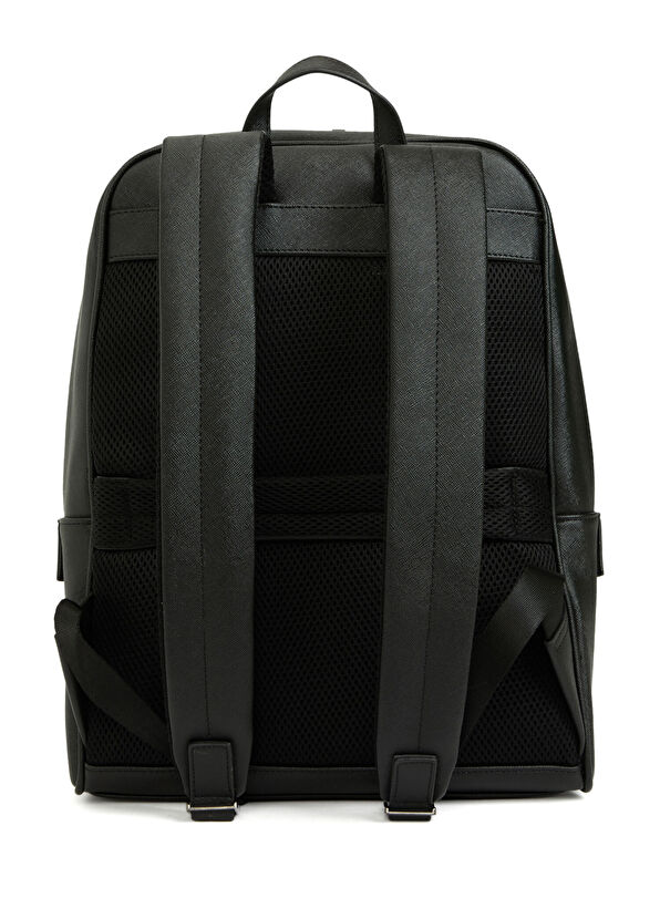 Siyah Logolu Erkek Sırt Çantası - Görsel 4