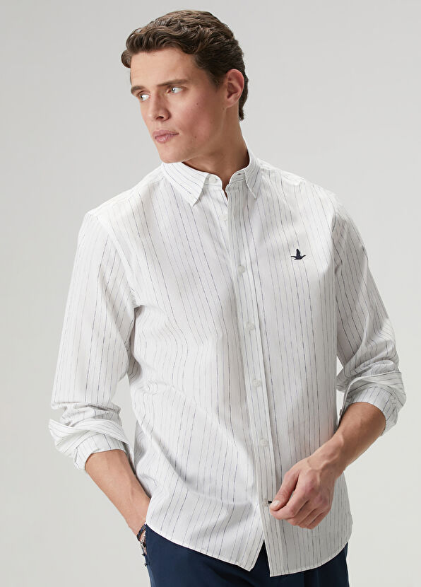 Beymen Club Comfort Fit White Spot Embroidered Shirt - 2