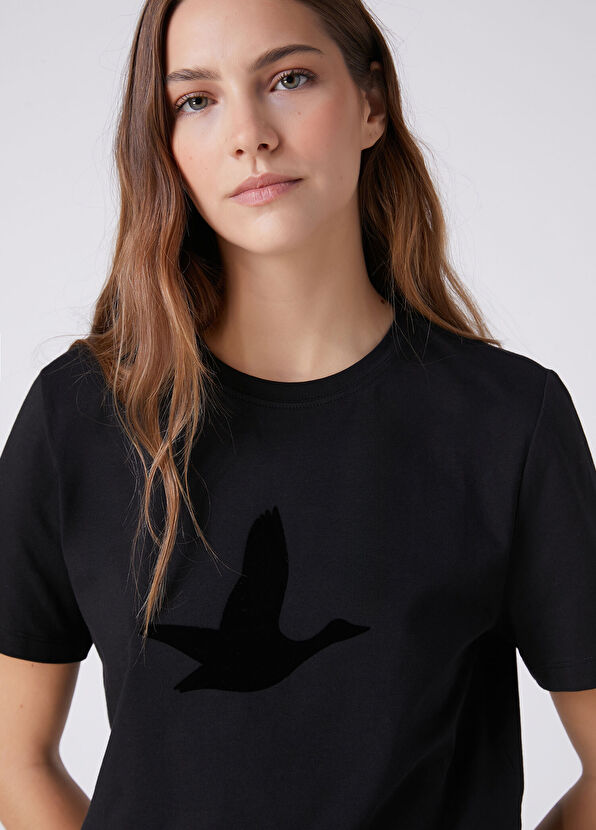 Beymen Club Siyah Tonal Logo Baskılı T-shirt - 2