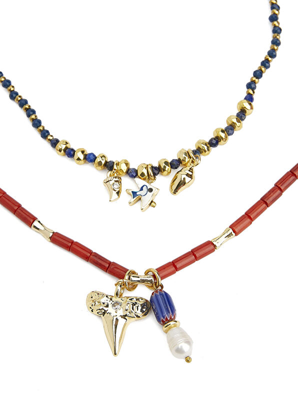 Beymen Club Çok Renkli Taşlı 2li Kadın Kolye - 3