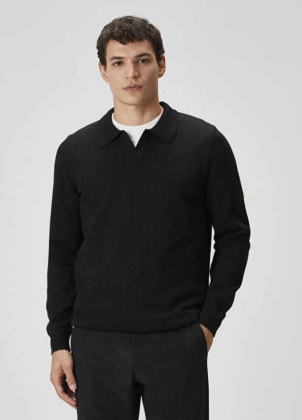 Beymen Club Siyah Polo Yaka Triko - 4