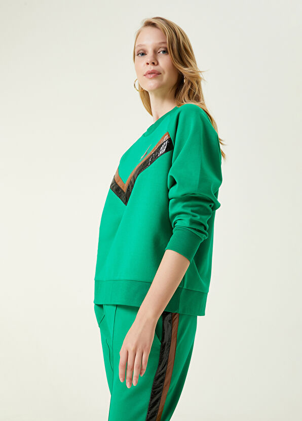 Beymen Club Yeşil Çift Şeritli Sweatshirt - 1