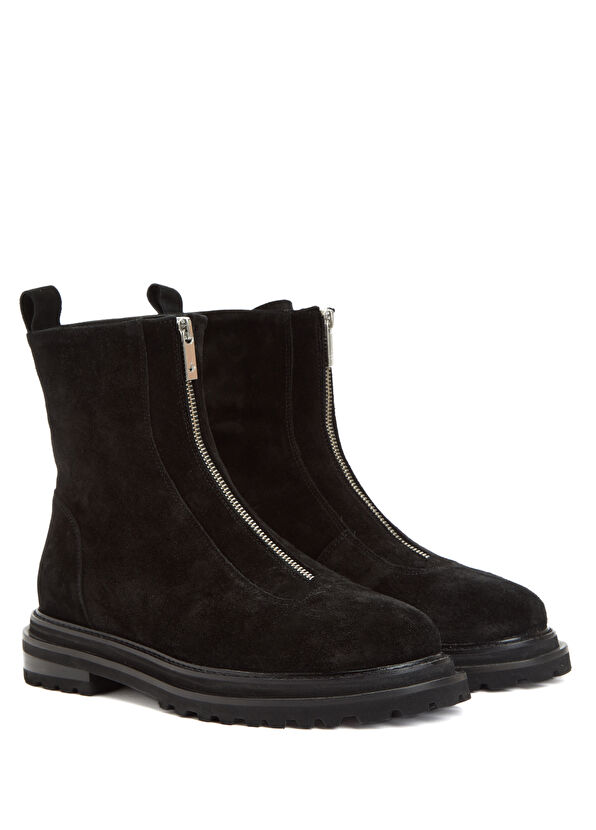 Beymen Club Black Zippered Women's Suede Boots - 2