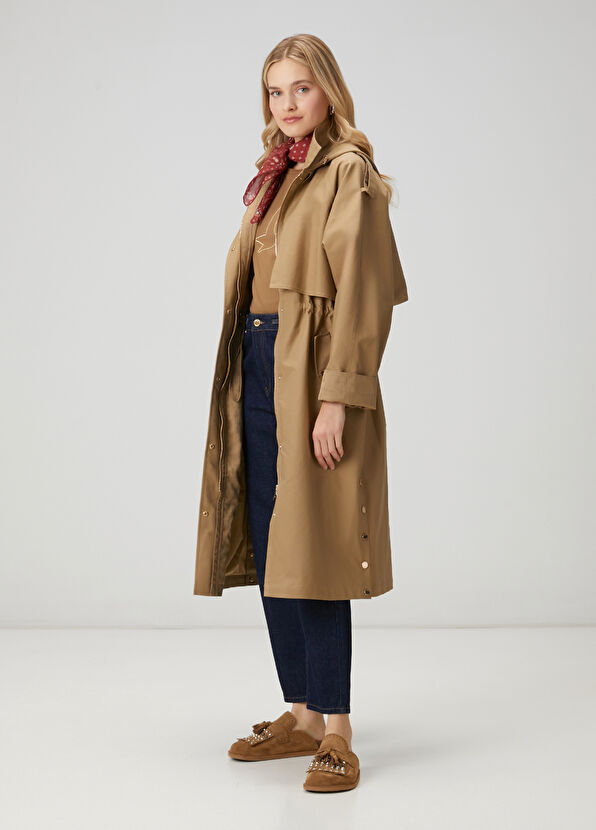 Beymen Club Bej Kapüşonlu Pardösü - 2