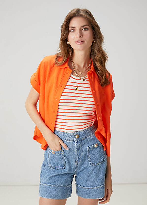 Beymen Club Mercan Kısa Kol Pike Gömlek - 1