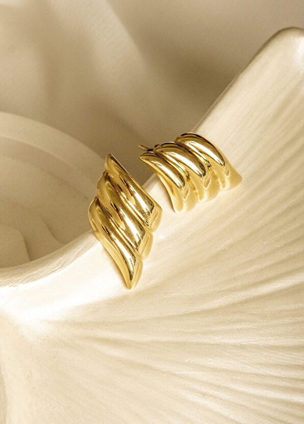 Safir Mücevher Venus Twist 14K Gold Women's Earrings - 2