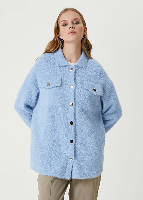 Beymen Club Mavi Tüy Dokulu Triko Hırka - 4