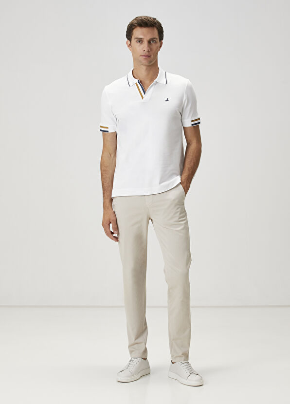 Beymen Club Beyaz Şerit Detaylı Polo T-shirt - 3