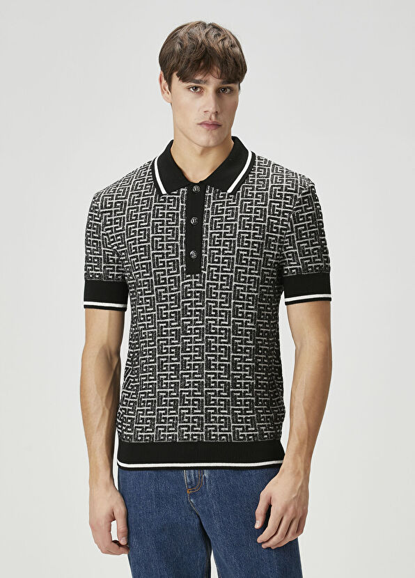 Balmain Siyah Yün Polo Triko - 1