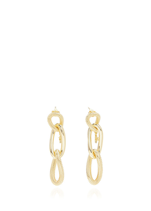Beymen Club Gold Stone Women's Chain Earrings - 1