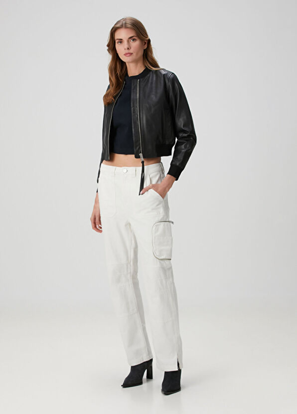 Lottie Lacivert Crop T-shirt - Görsel 3