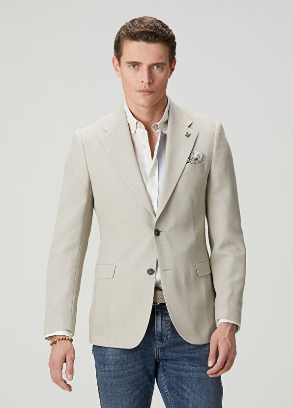 Beymen Club Stone Fine Wool Crepe Blazer - 1