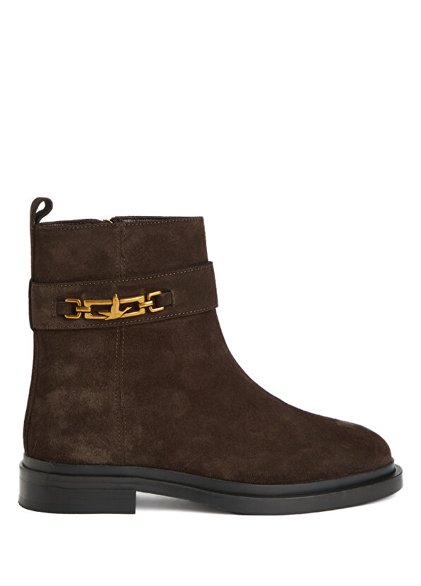 Beymen Club Women's Suede Boots with Brown Logo Belt - 1