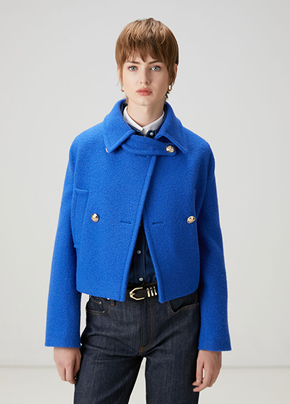 Beymen Club Mavi Crop Yün Ceket - 2