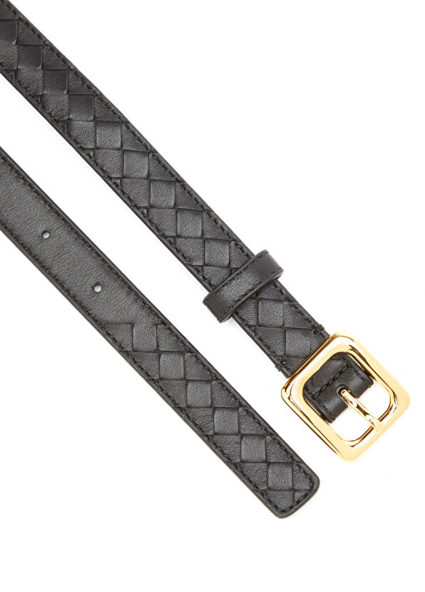 Bottega Veneta Contour Siyah Kadın Deri Kemer - 2