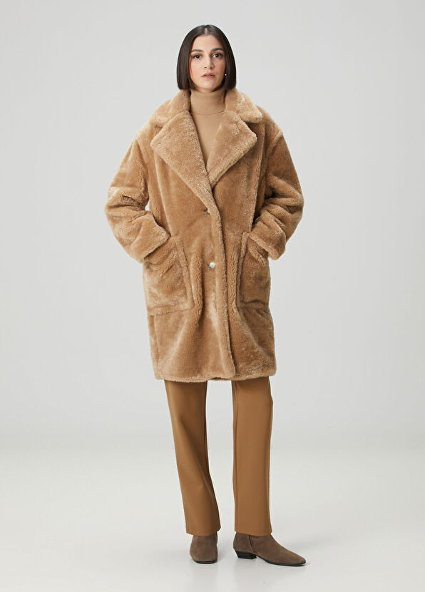 Catedy Kahverengi Teddy Palto - Görsel 3