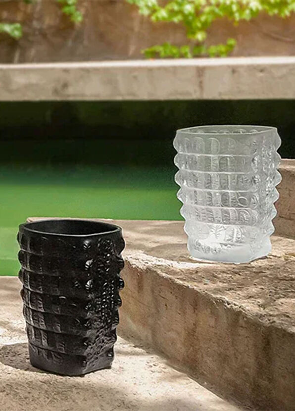 Lalique Croco Transparent Crystal Vase - 2