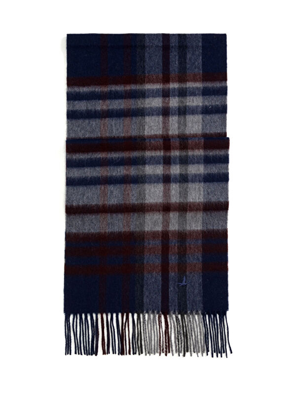 Beymen Club Navy Blue Plaid Men's Wool Scarf - 1