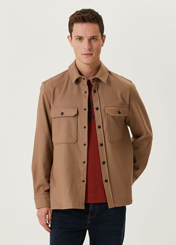 Beymen Club Beige Wool Outer Shirt - 1