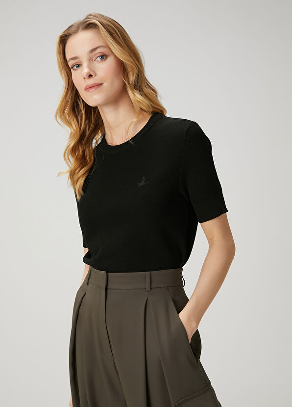 Beymen Club Siyah Kısa Kol Pike Kazak - 2