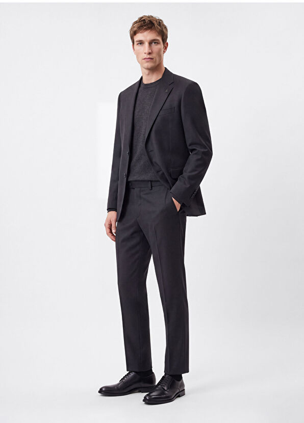 Beymen Club Anthracite Light Flannel Wool Suit - 2